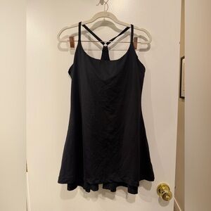 Outdoor Voices Black athletic dress, built in bra & shorts w/pockets